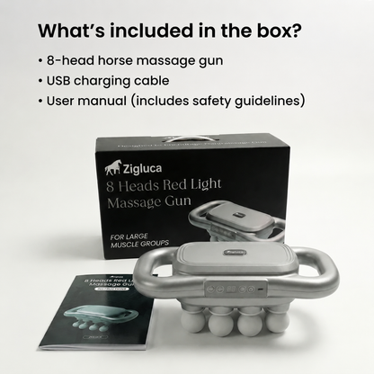 𝐙𝐢𝐠𝐥𝐮𝐜𝐚™ 8 Heads Red Light Massage Gun