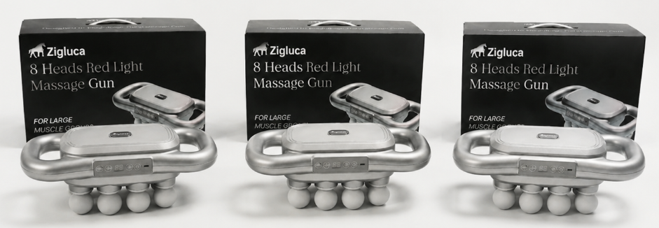 𝐙𝐢𝐠𝐥𝐮𝐜𝐚™ 8 Heads Red Light Massage Gun
